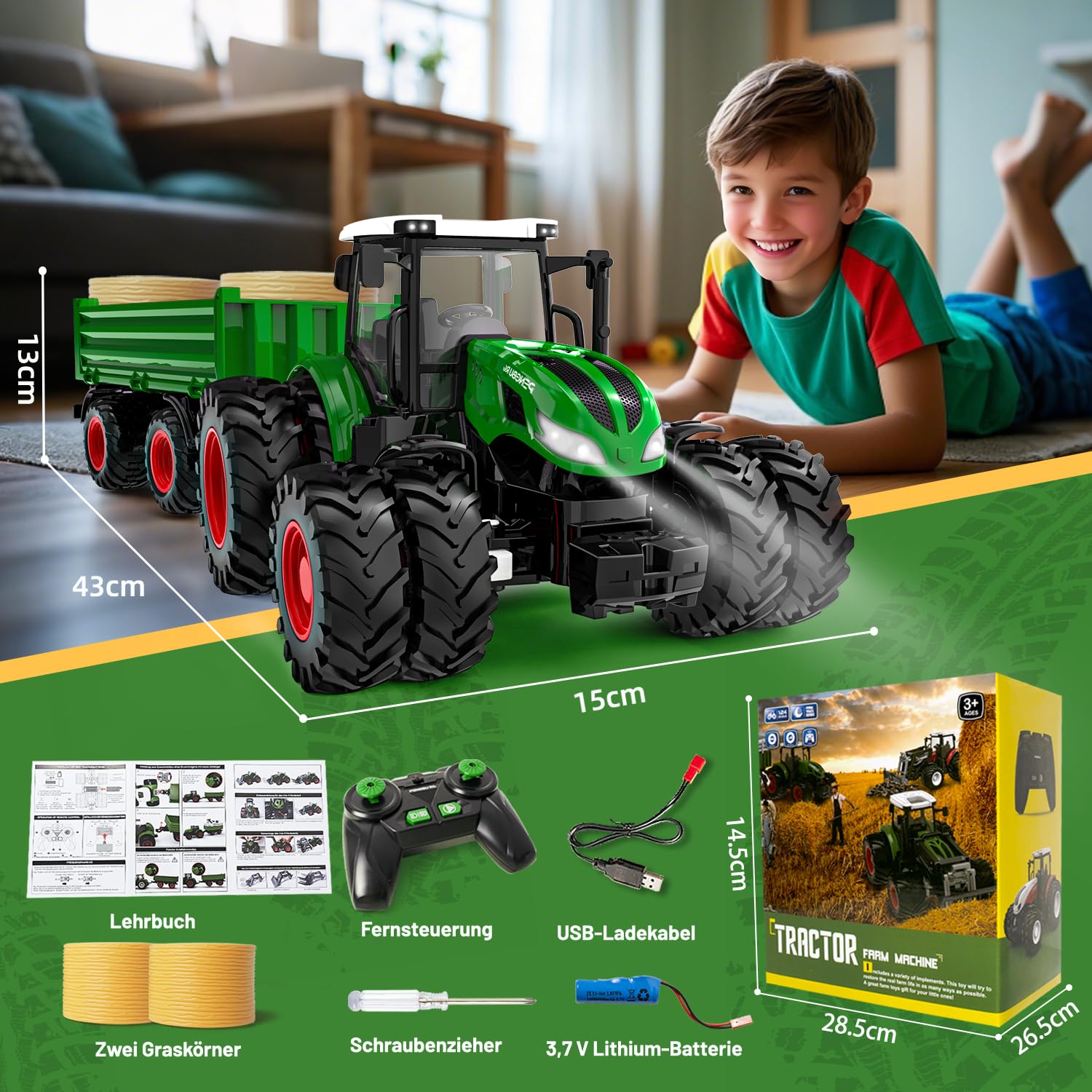 PENGBU RC Jouet tracteur télécommandé à partir de 2, 3, 4, 6 ans, 2,4 PENGBU RC Jouet tracteur télécommandé à partir de 2, 3, 4, 6 ans, 2,4