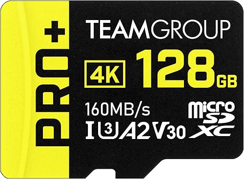 TEAMGROUP Tarjeta A2 Pro Plus de 128 GB Micro SDXC UHS-I U3 A2 V30, lecturaescritura de hasta 160110 MBs para Nintendo-Switch, dispositivos de