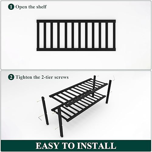 Miniatura 6 de Smiry Zapatero de bambú de 2 niveles, apilable, estante de almacenamiento de zapatos de madera para armario, entrada, entrada de puerta delantera,