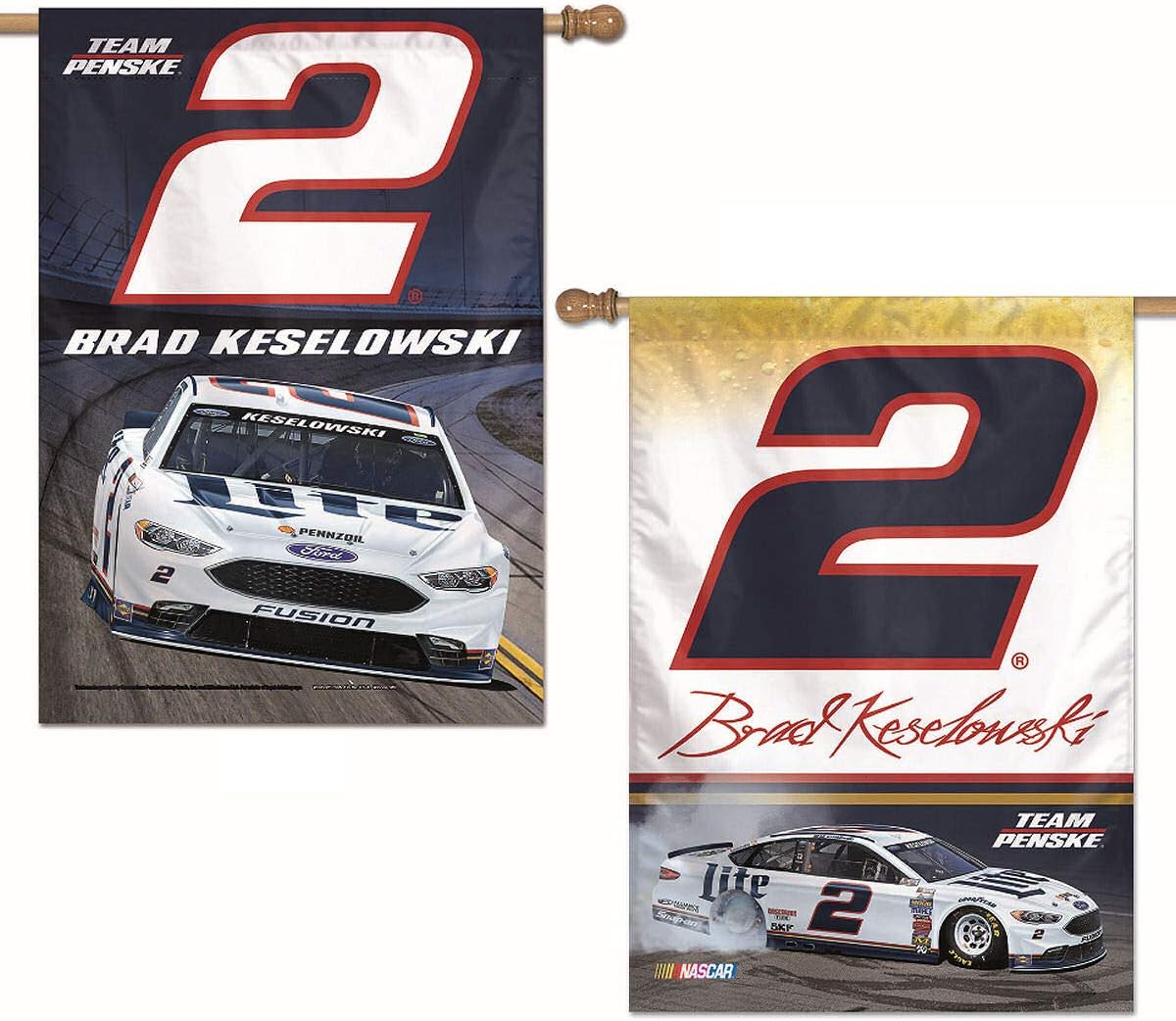 WinCraft Brad Keselowski #2 Double Sided Banner Flag