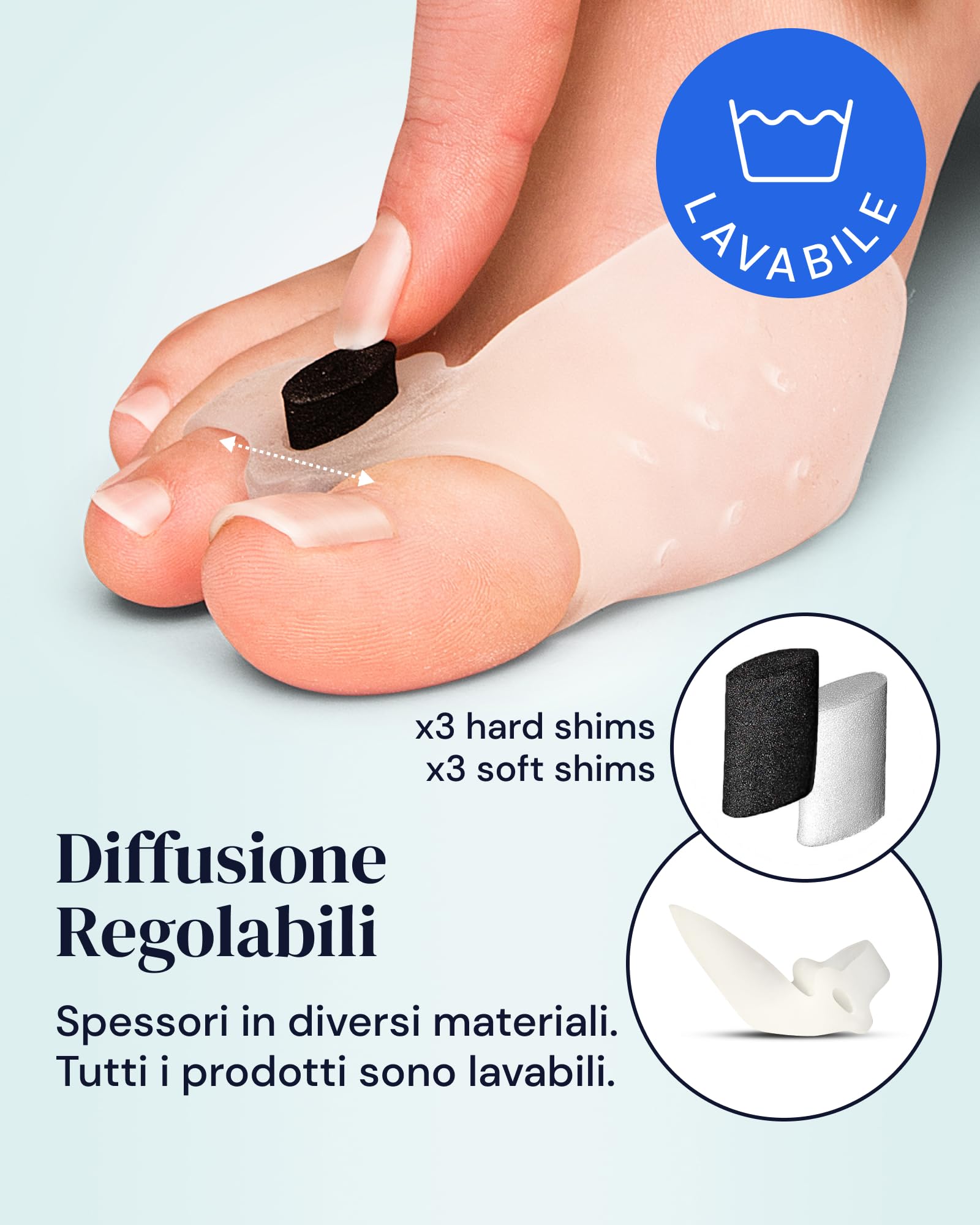 PEDIMEND Manicotti in gel di silicone per alluce valgo, cuscinetti per alluce valgo (2 paia, 4