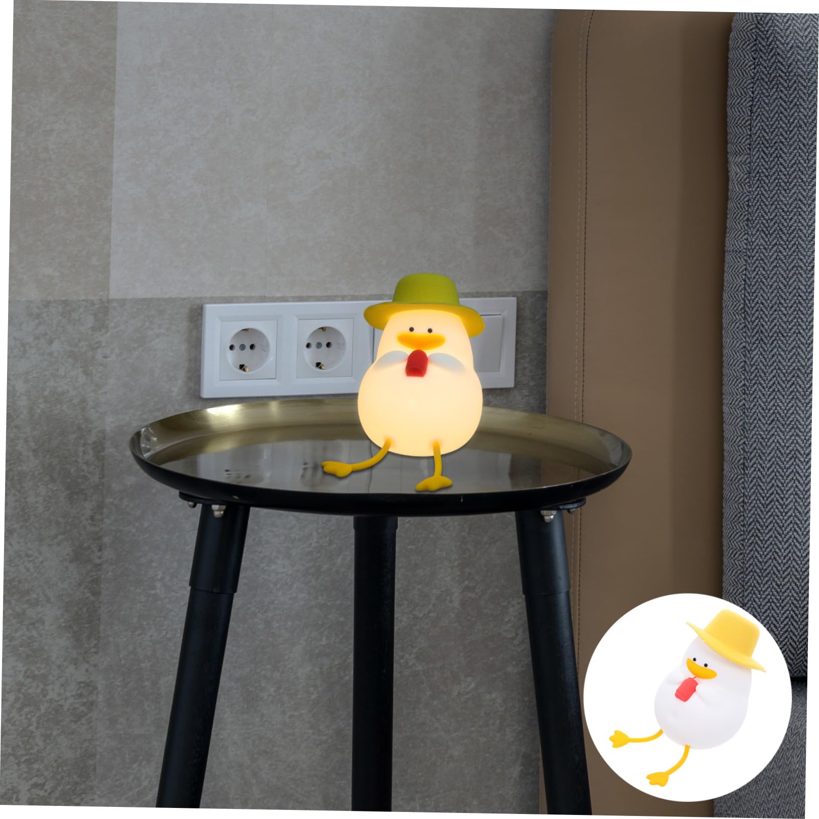 Angoily Luz de Noche de Guardería Luz LED para Dormir Forma de Pato de Silicona Control Táctil para Habitación Infantil