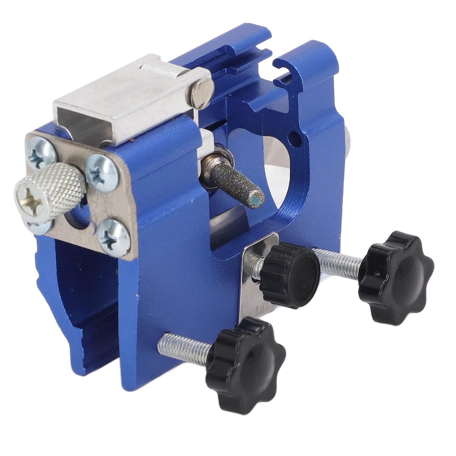 Aqur2020 Chain Saw Sharpening Jig, Portable Crank Chainsaw Sharpening Jig Kit Blue Household Chainsaw Tooth Grinder Sharpening Kit