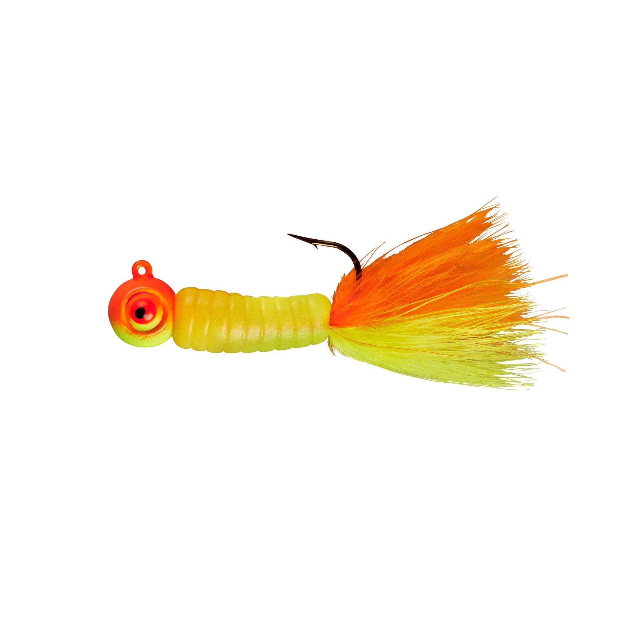 LindyFuzz-E-Grub Jig Fishing Lure with Soft Plastic Grub Body and Marabou Tail, Pack of 2