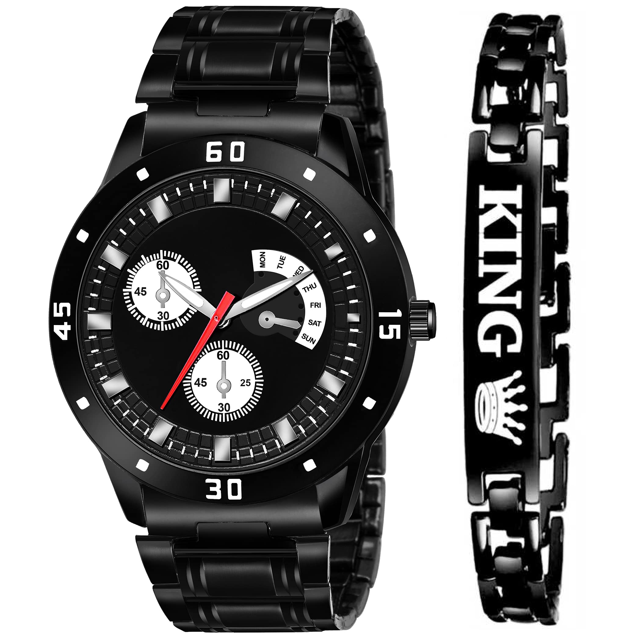 The Shopoholic Black Dial Stainless Steel Chain Analogue Wrist Watch for Men & Boyss (B08W37L3FF) Amazon Price History, Amazon Price Tracker