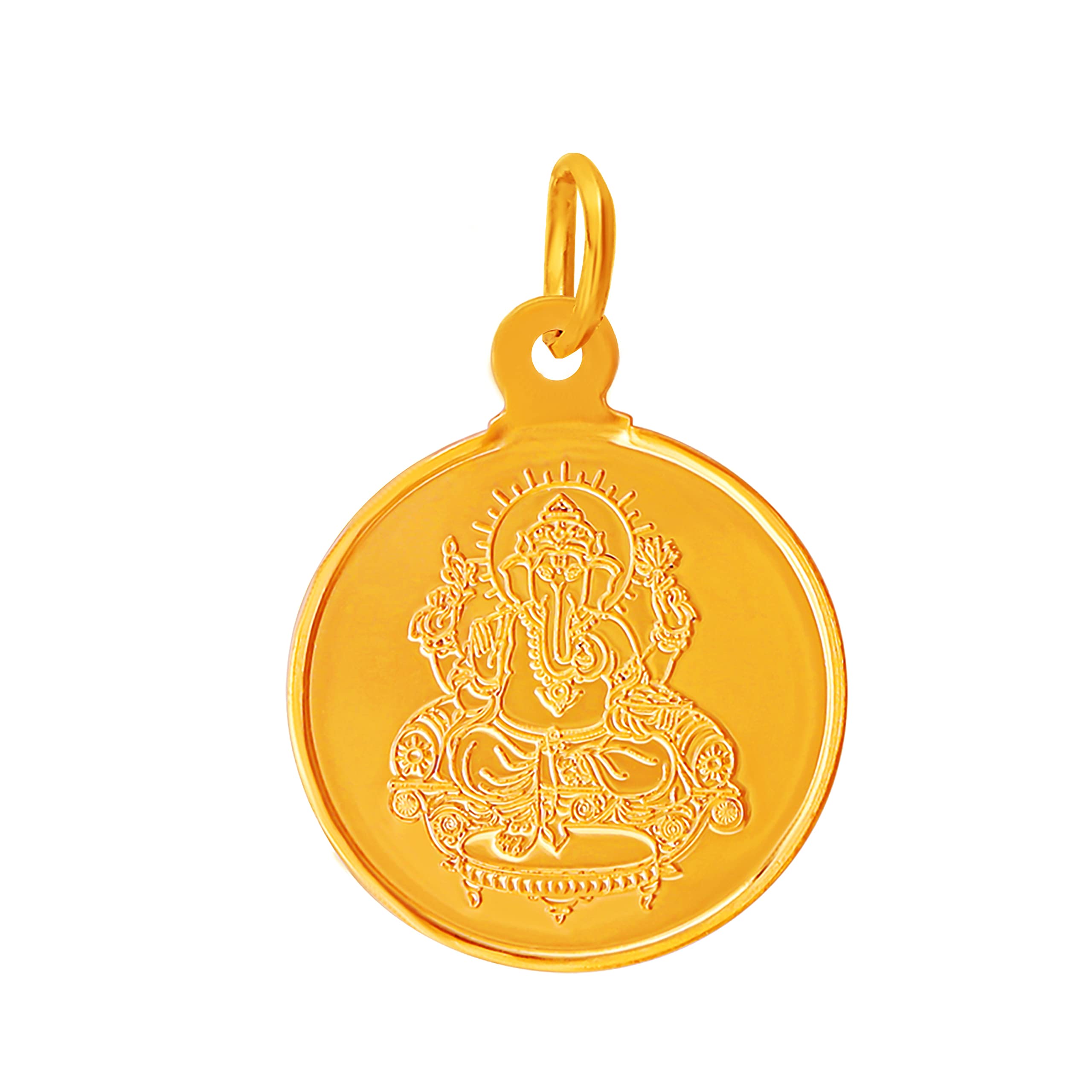 Muthoot PAPPACHANSwarnavarsham BIS Hallmarked 916 Round Ganesha Pendant 5 Gram