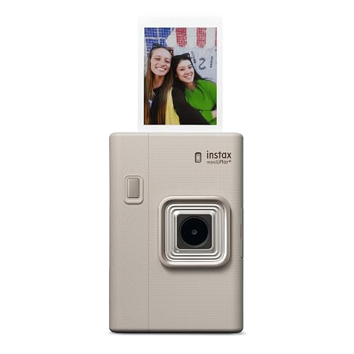 FUJIFILM INSTAX MINI LiPlay+ Hybrid Instant Camera & Smartphone Printer - Sand Beige - Sand Beige