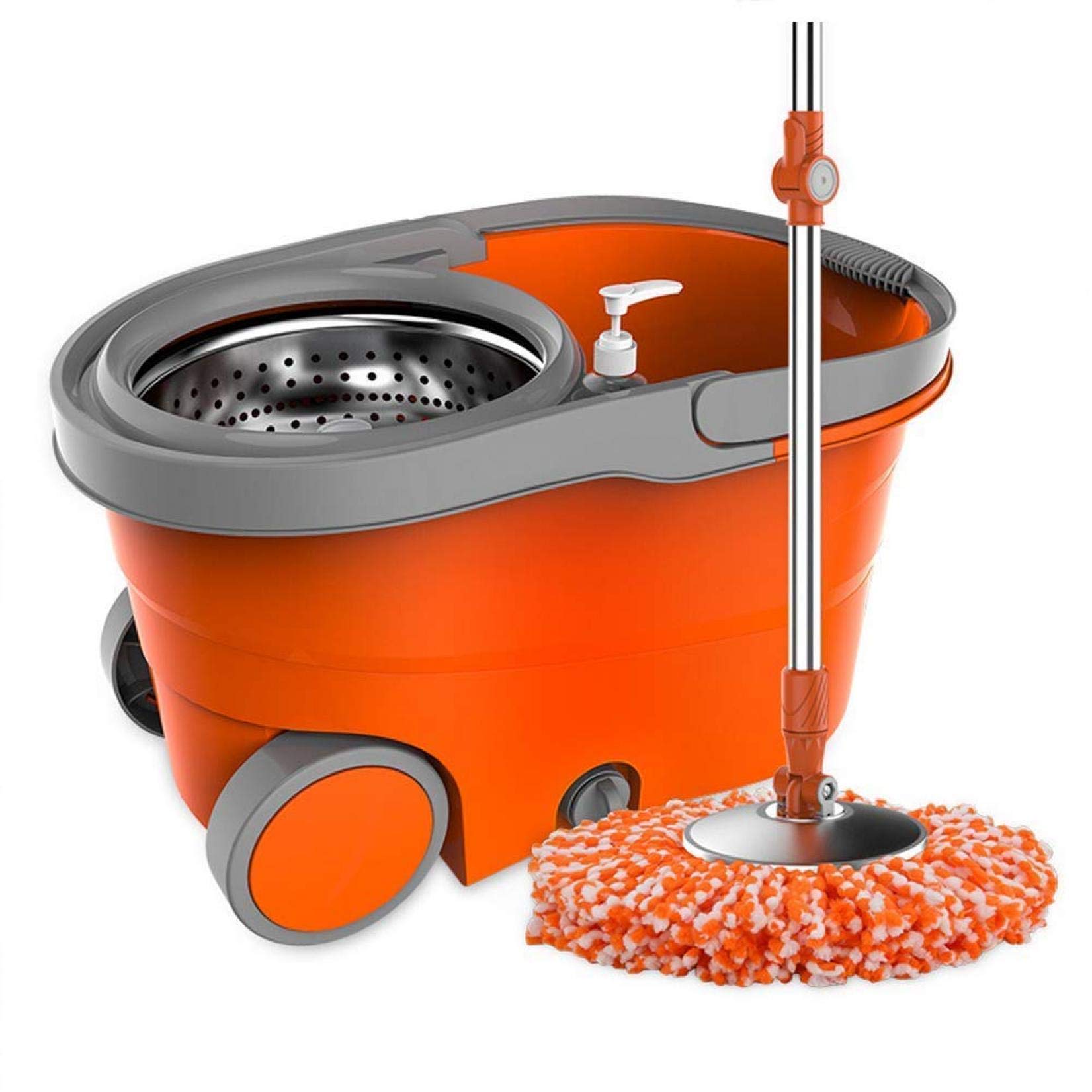 Ensemble vadrouille et Seau à Manche télescopique : nettoyez Les Carreaux sans Effort avec Fonction de Lavage à la Main et Drainage gratuits Vision