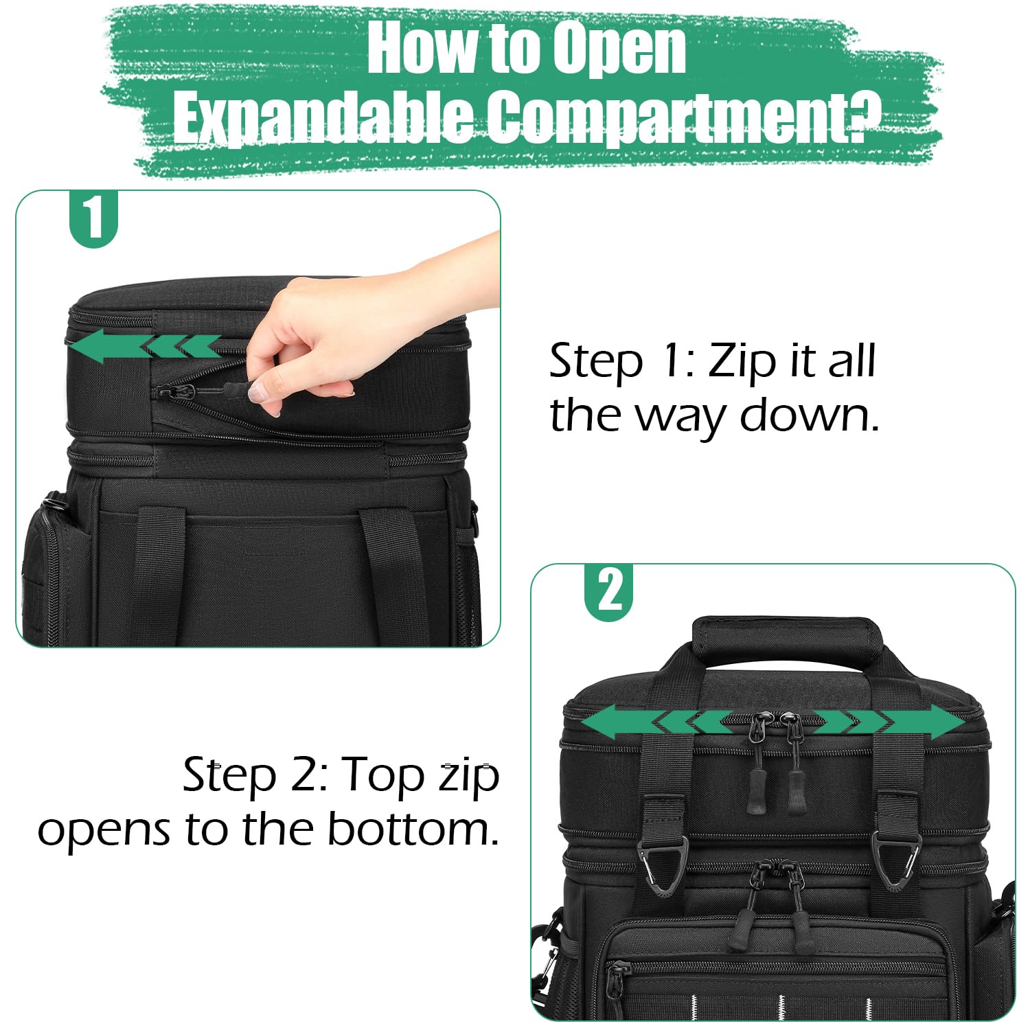 Kühltasche Picknicktasche erweiterbare Isoliertasche Lunchtasche Essen & Getränk Thermotasche für Schule Arbeit Camping