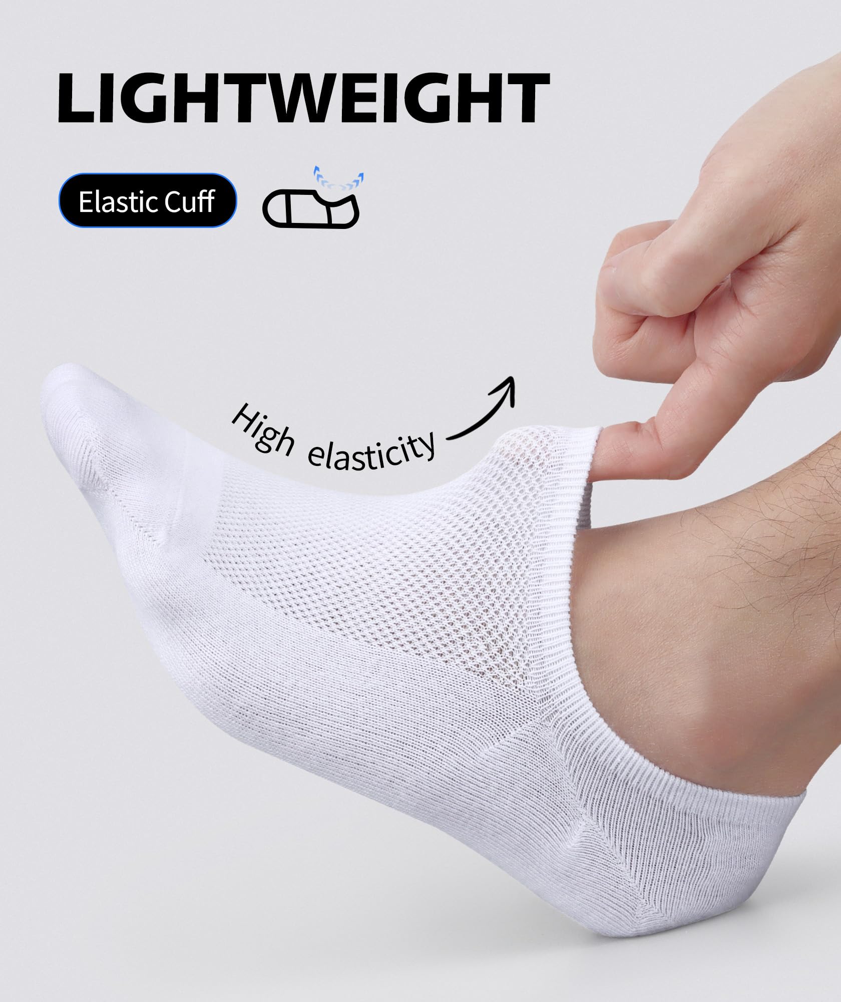 CLOSEMATE 6 Paar Füßlinge Damen Herren Rutschfestes Silikon und Atmungsaktives Mesh Baumwolle Sneaker Socken Weiche und Bequeme Unsichtbare Socken Elastische 168-Nadel