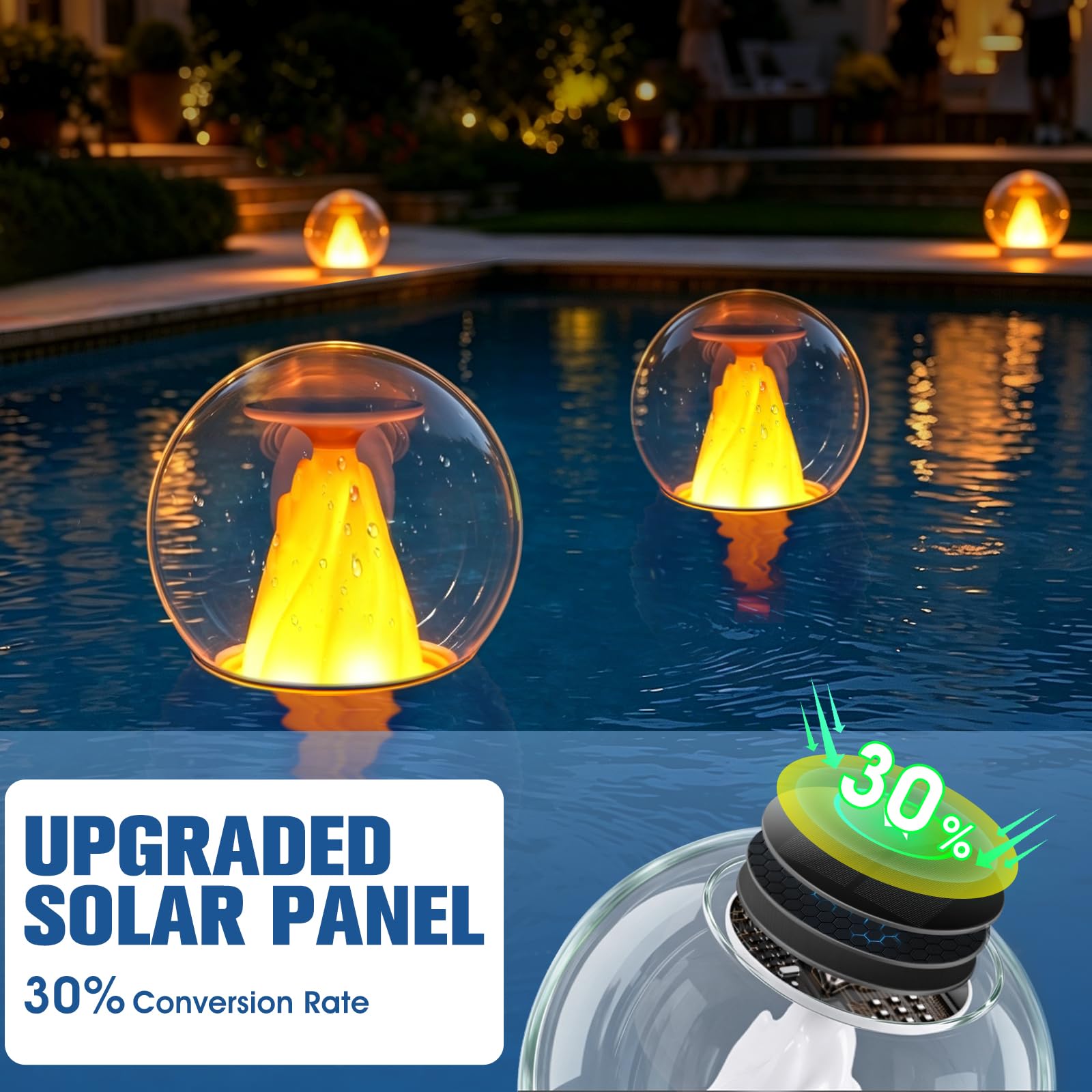 Luci galleggianti per piscina, 2026 a energia solare, luci per piscina che galleggiano, IP68, impermeabili, luci galleggianti a energia solare, accessori per piscine per feste e stagni