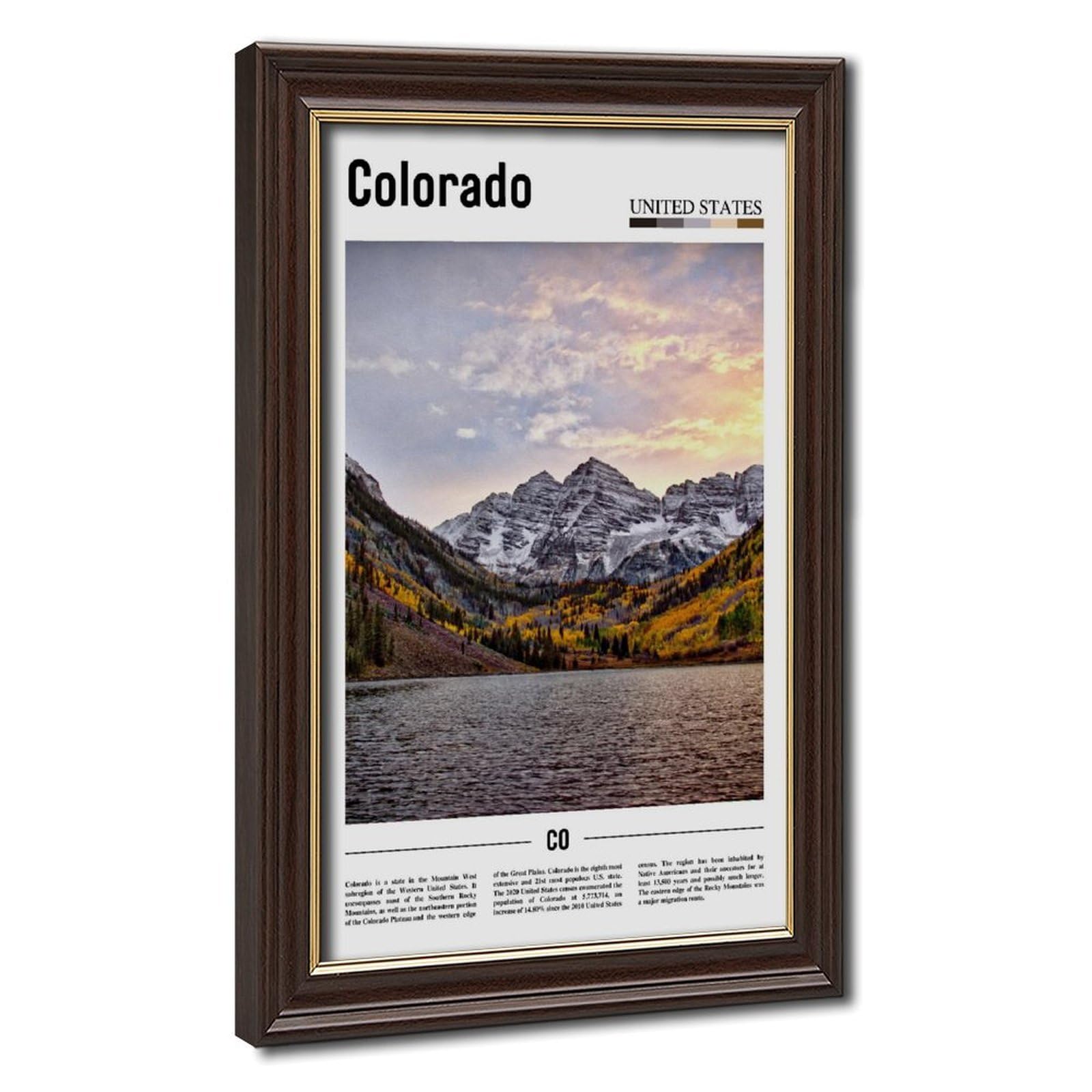 Wcyb Mokume Gane Frame Colorado Lakes The United States Of America Scenery Travel Posters Prints Canvas Deco Paintings Wall Art Hangable Frame 16" L X 24" W