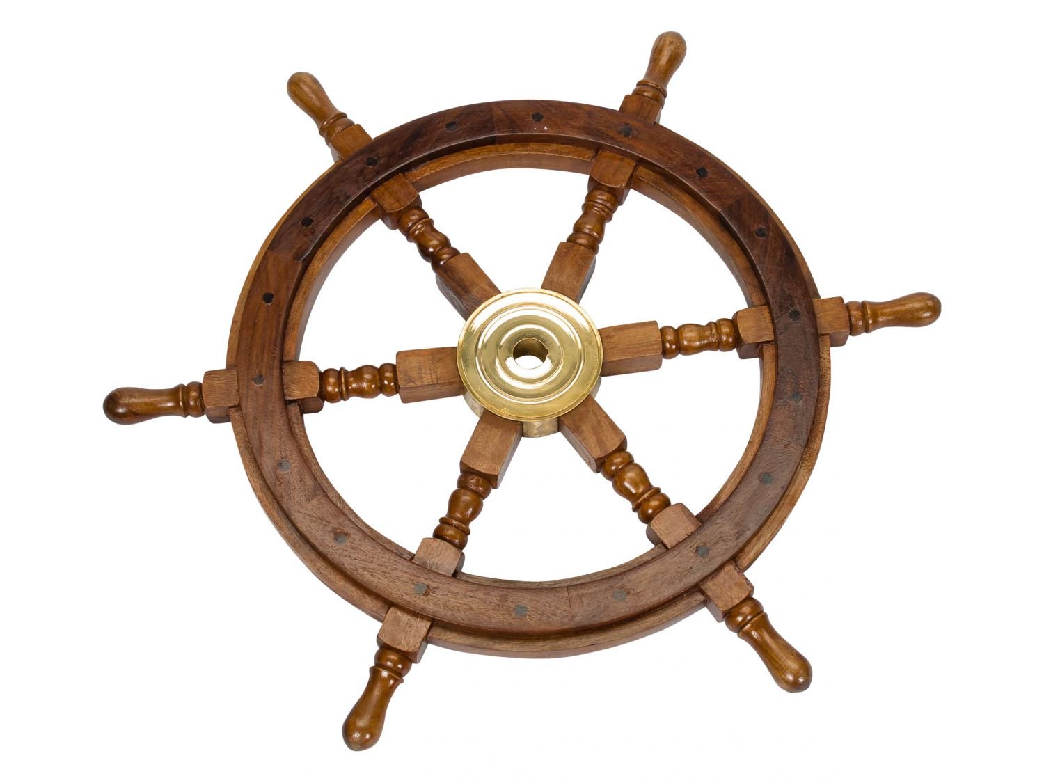Steuerrad 62cm Holz Messing Schiff Schiffsrad Schiffssteuerrad Schiffe Boot