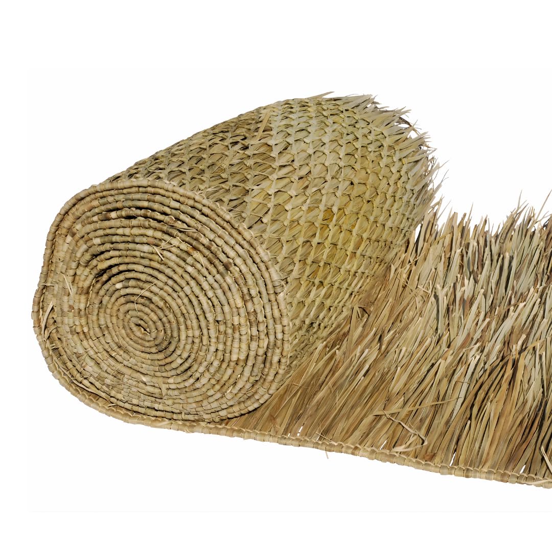 amaZulu Inc. Mexican Straw Roof Thatch – Palm Thatch Rolls 35" H x 10'L | Duck Blind Grass | Tiki Hut Thatch | Duck Boat Blinds | Palapa Thatch Roofing | Thatch Roofing for Tiki Bar | Tiki Bar Huts