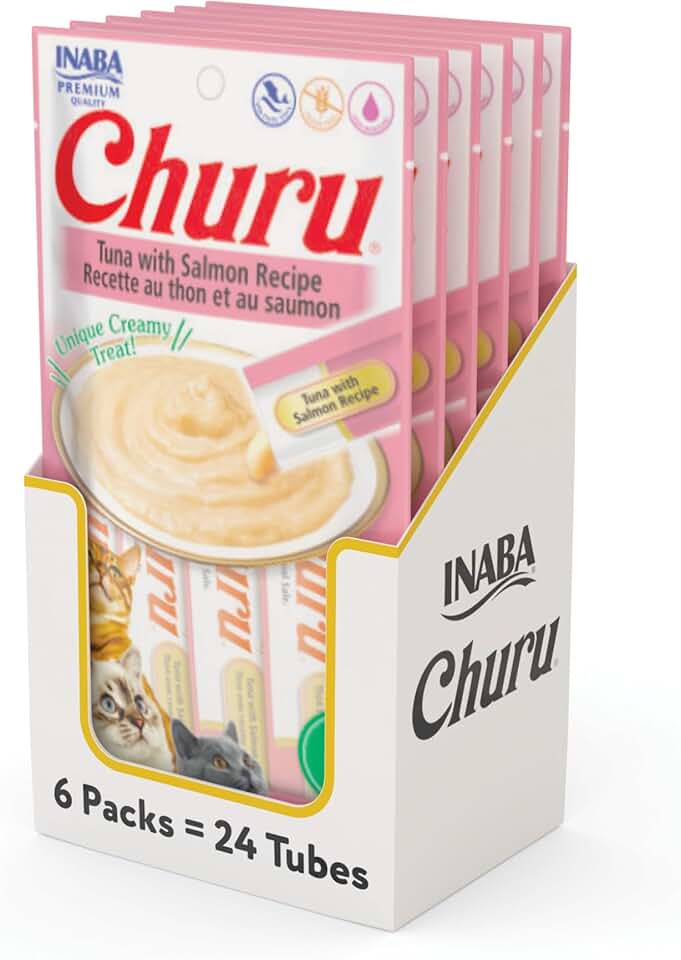 Churu Display Para Gato Sabor Atum Com Salmão 24 Tubos de 14g
