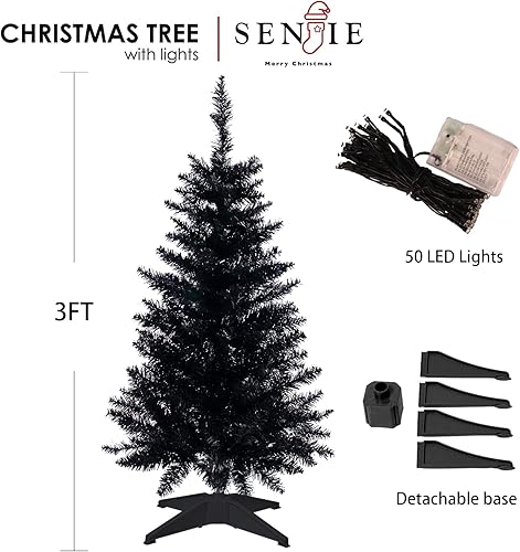 Miniatura 28 de Pequeño árbol de Navidad artificial de 4 pies para decoración de la casa de Halloween, color plateado Plata