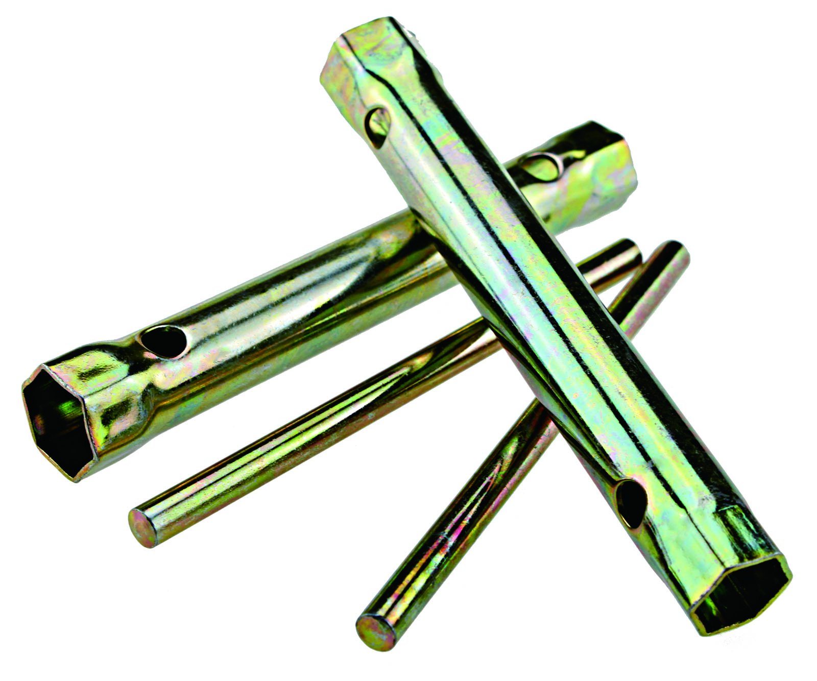 Clé à Bougie Double 10-12 Mm Moto - Douille Profonde + Barre - Acier Carbone Galvanisé 2 Pièces