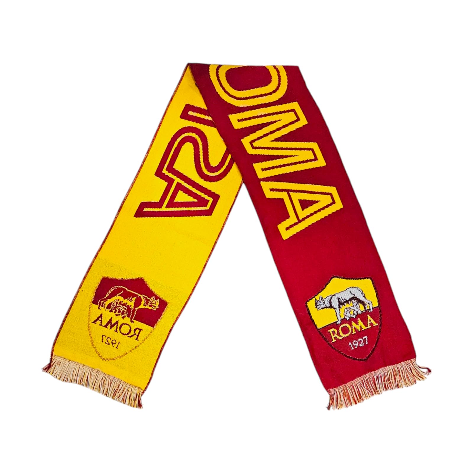 AS Roma WORDMARK Official Jacquard Scarf Yellow