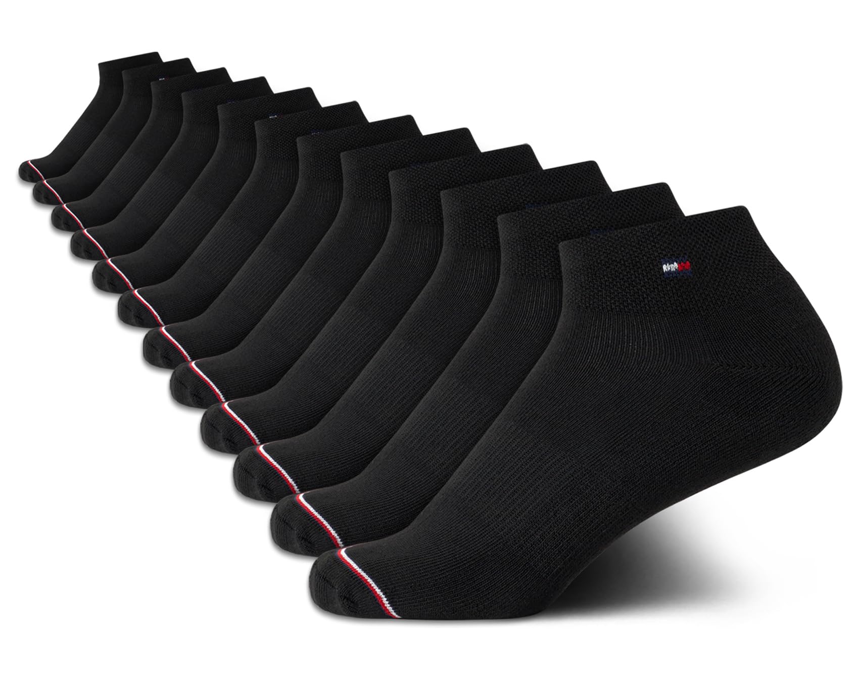 Tommy Hilfiger Damen Quarter Socken – 12 Stück Performance gepolsterte athletische Damensocken mit Fußgewölbeunterstützung (Größen: 37-46)