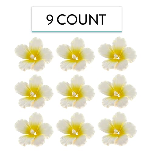 Miniatura 2 de Global Sugar Art Flores de pastel de azúcar de hibisco, blanco con amarillo, grande, 9 unidades por el chef Alan Tetreault