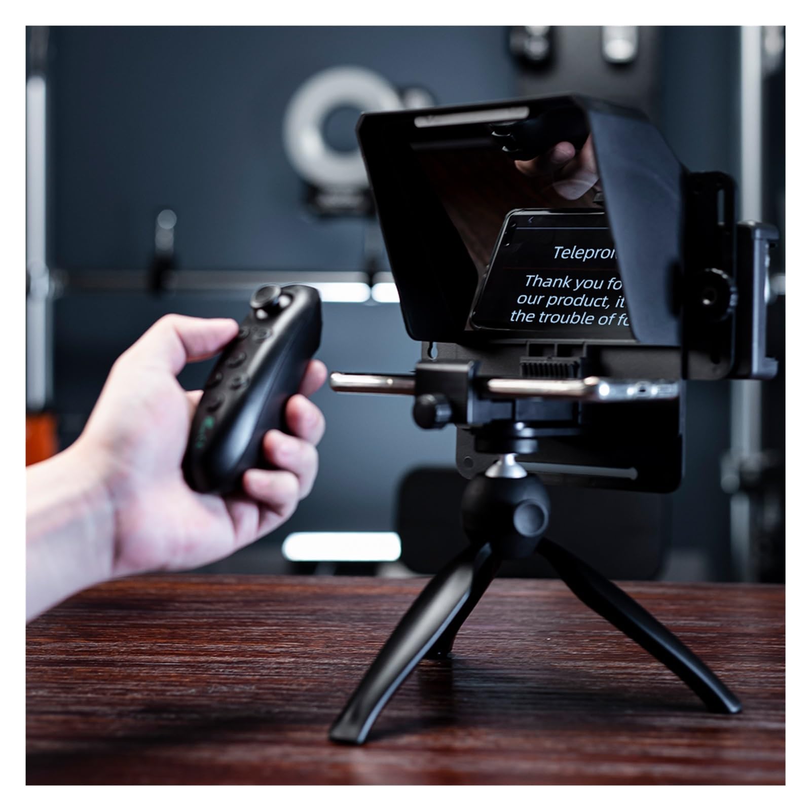 Teleprompter, Grabación de Mini Teleprompter Portable Inscriber Mobile Teleprompter Artefact Video con Control Remoto for Live, Enseñanza en línea Transmisión en Vivo(Kit 3)