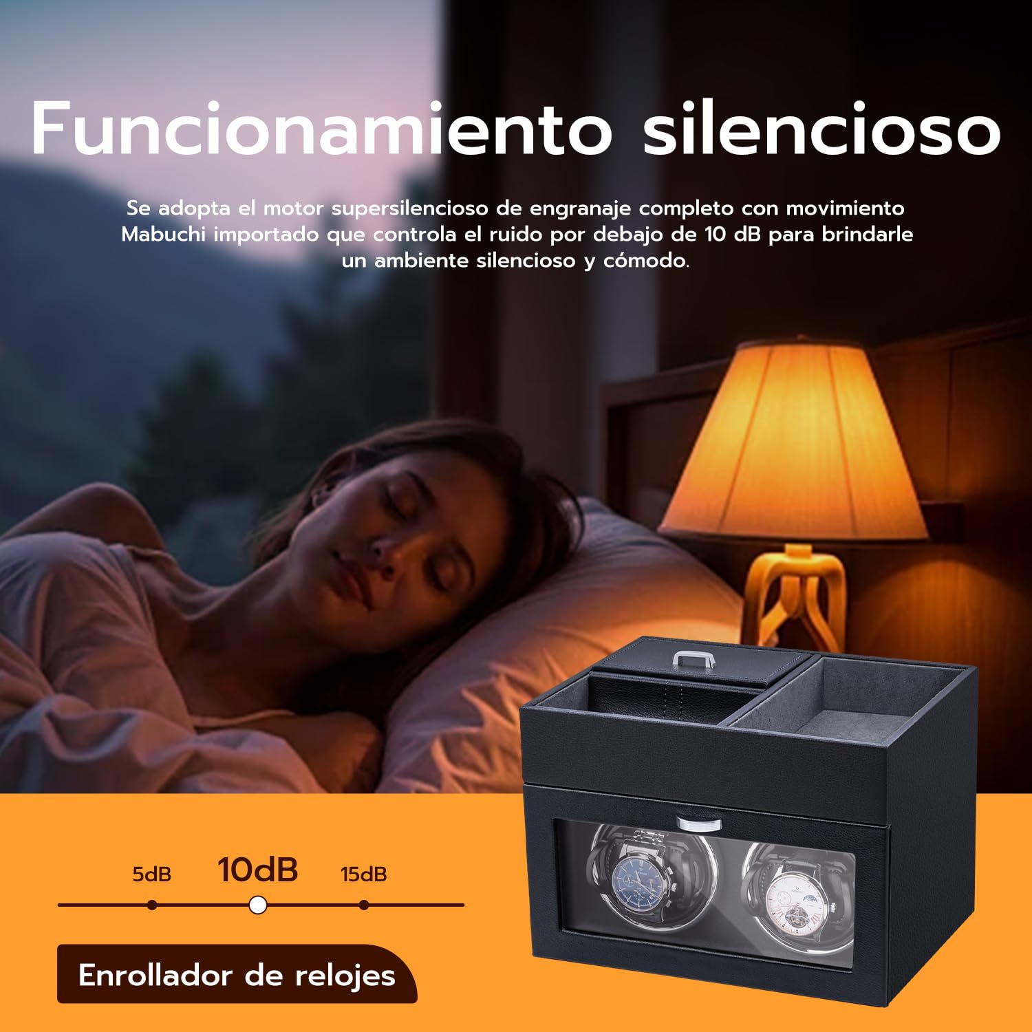 Mcbazel Abridor Automático de Relojes Multifuncional para 2 Relojes, con Pantalla LED de Exhibición y Caja de Almacenamiento de Joyería con Motor Silencioso de 1 Modo de Rotación Negro/gery