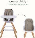 Evolur Zoodle Chaise Haute 2 en 1, Design Moderne, Chaise pour Tout-Petit, Coussin Amovible, Plateau Réglable, Bébé et Tout-Petit, Noir