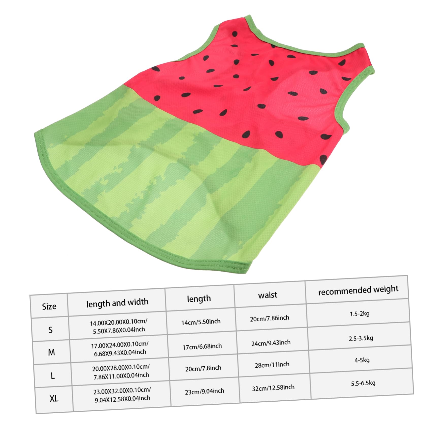 Gilet Rafraîchissant pour Chien Pastèque, Soie, Tailles L XL, D'été