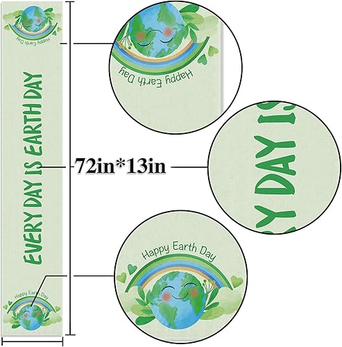 Miniatura 3 de Nepnuser Happy Earth Day Table Runner April 22 Every Day is Earth Day Decoration School Classroom Home Kitchen Dining Room Decor
