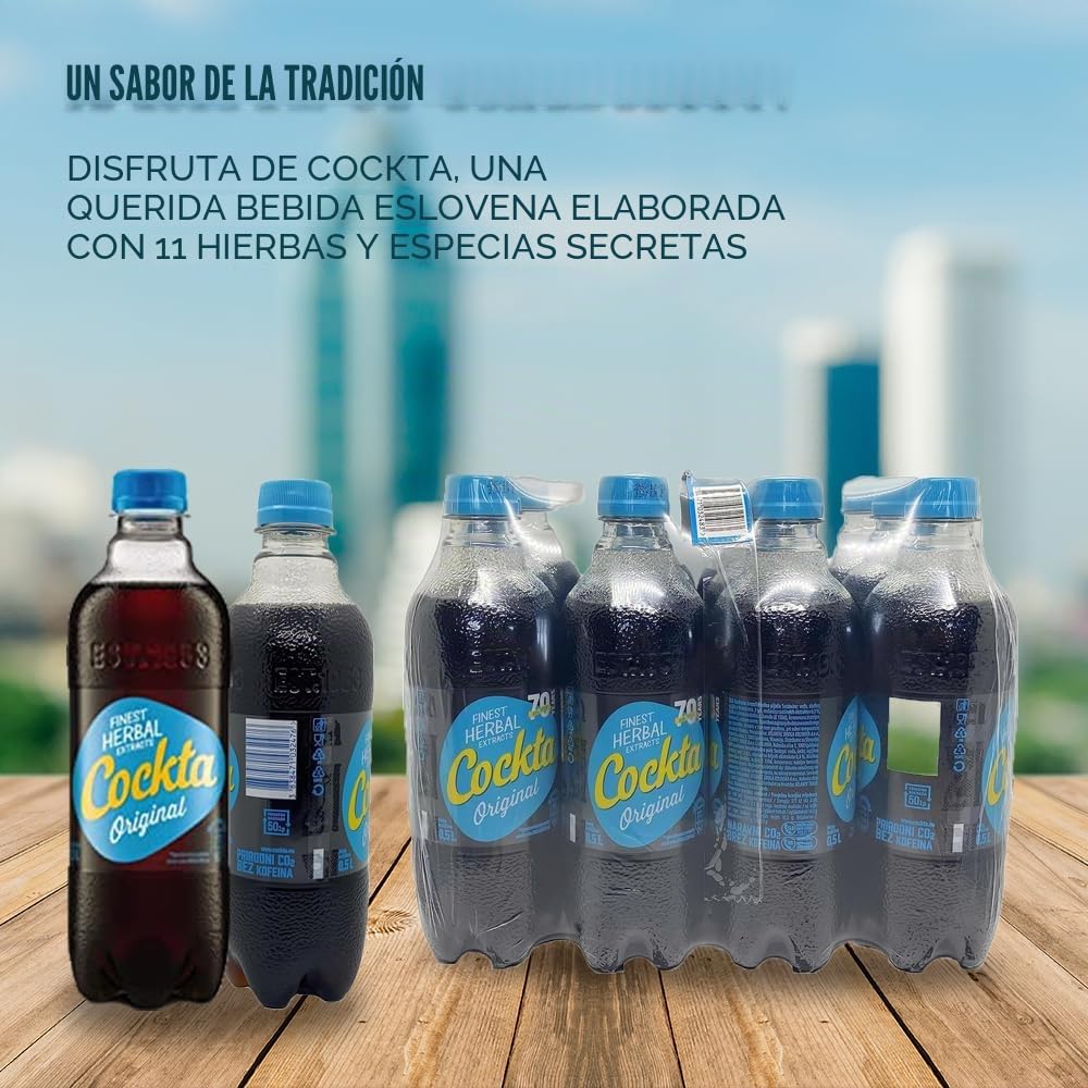 12 Botellas de Cocktail the original de Croacia sin alcohol (Cockta ORIGINAL, 0,5 l)