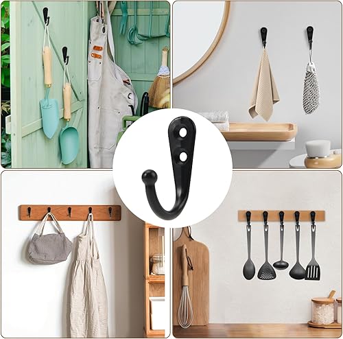Miniatura 7 de Paquete de 60 ganchos de pared para colgar, ganchos pequeños resistentes para colgar abrigos, montados en la pared para sala de estar, baño, cocina,