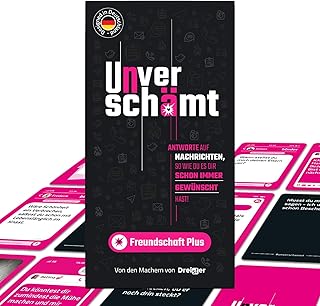 Dreister UNVERSCHÄMT Gesellschaftsspiele für Erwachsene - Freundschaft Plus - Designed in Deutschland - Kartenspiel mit 480 Karten - Partyspiele/Spiele für Erwachsene - Ideale Geschenkidee