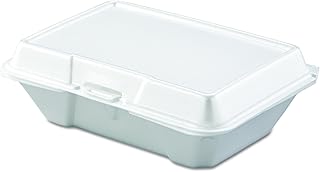 Dart 205HT1 Carryout Food Container, Foam, 1-Comp, 9 3/10 x 6 2/5 x 2 9/10 (Case of 200)