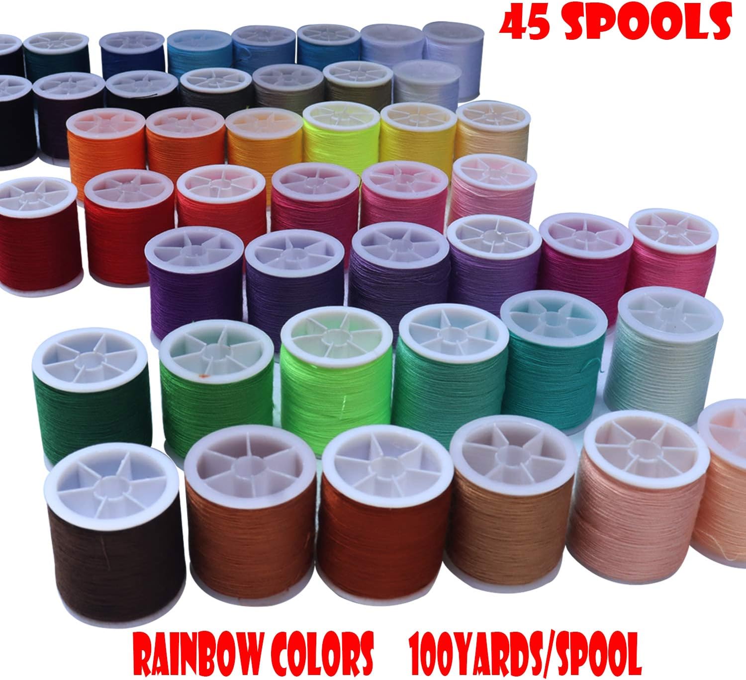 45 spools Sewing Thread Kits Polyester for Hand & Machine Sewing Total 4500yards : Everything Else