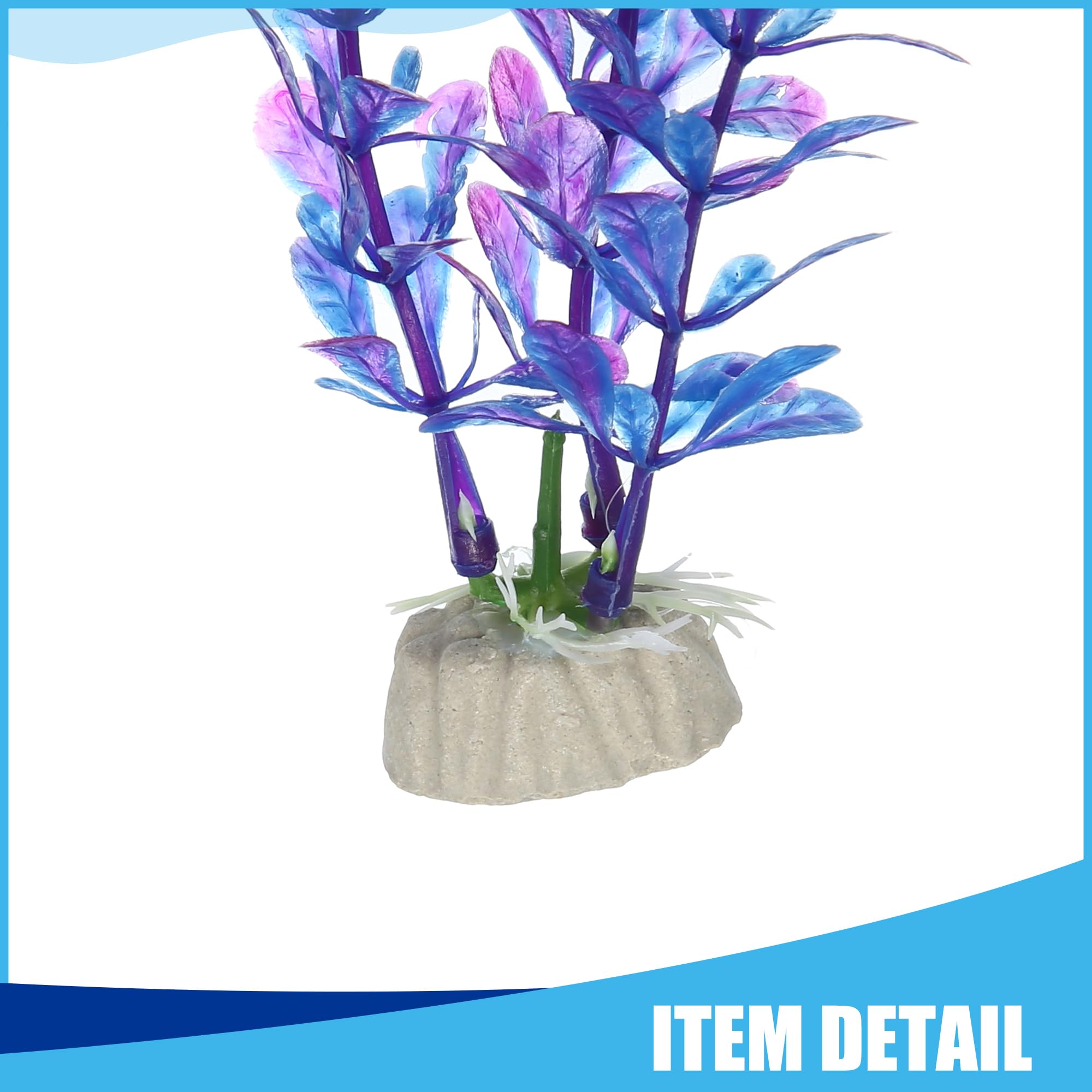 CAPASTEC Fish Tank Aquarium Decorations Artificial Plants, Plastic Artificial Water Plants for Aquarium 6.10x7.28Inch (Purple) - Image 4