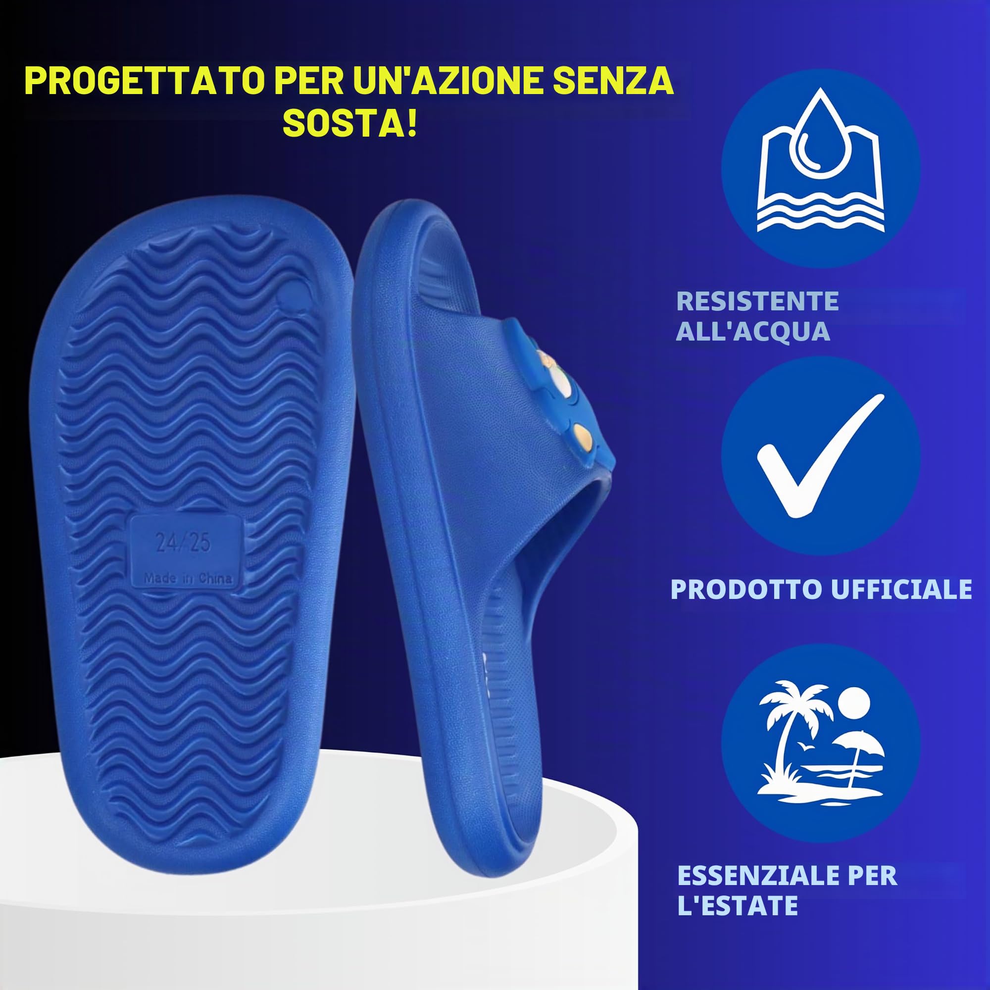 Sonic The Hedgehog Sandali per Bambino, Sandali Estivi Regalo per Ragazzi, Taglie EU 26 alla 33