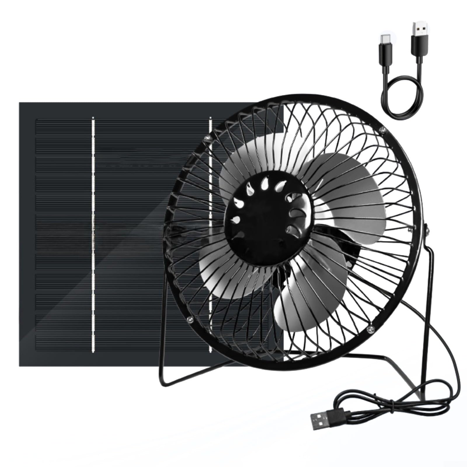 Kivivaka 8-Inch 10W Solar Panel Fan, 360° Adjustable Airflow Portable Exhaust for Tent, Camping and Outdoors