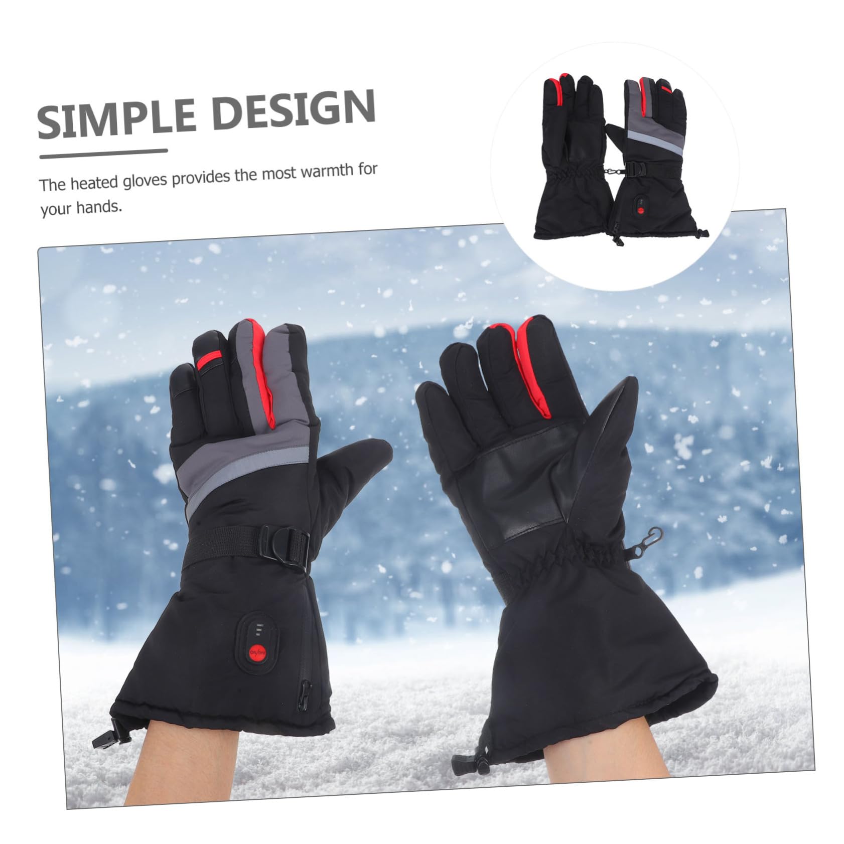 Milisten Guantes de Esquí Calefactables para Invierno Resistentes al Viento Agua para Actividades al Aire como Esquí o Senderismo Control de Temperatura de Tres