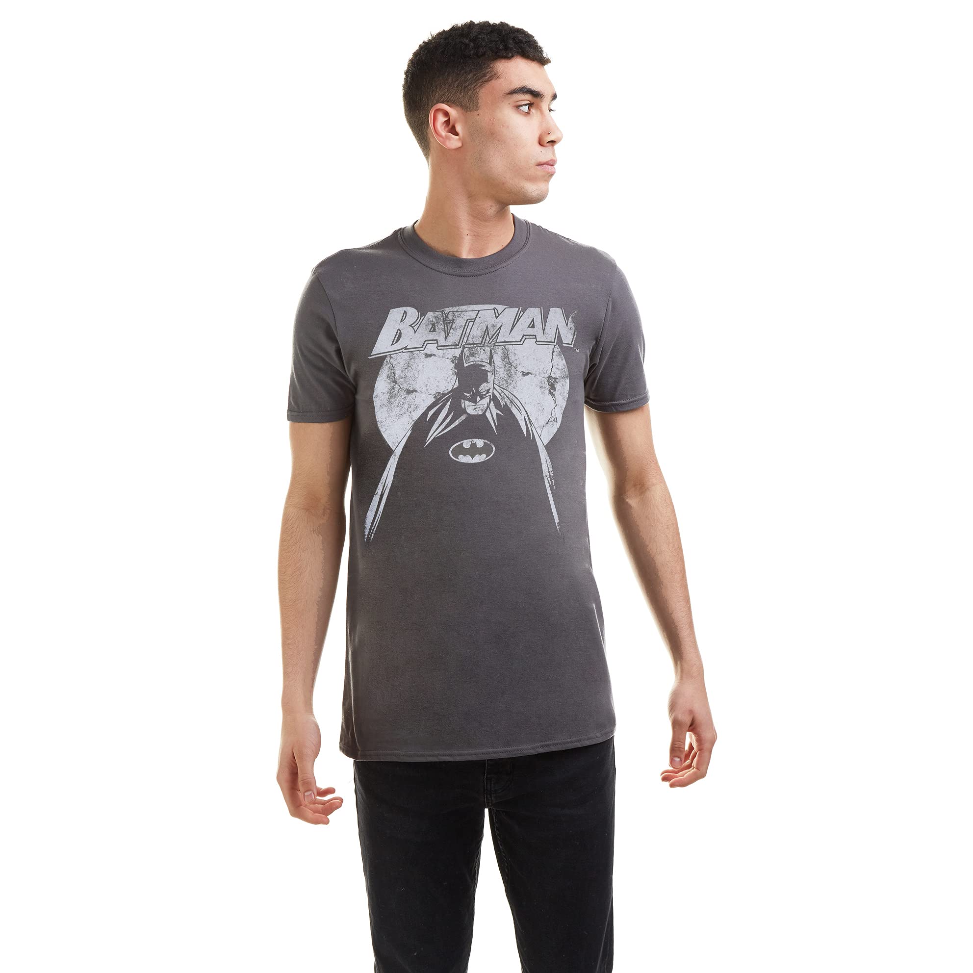 Dc Comics Men's Charcoal Batman Nightfall T Shirt, Xl Uk