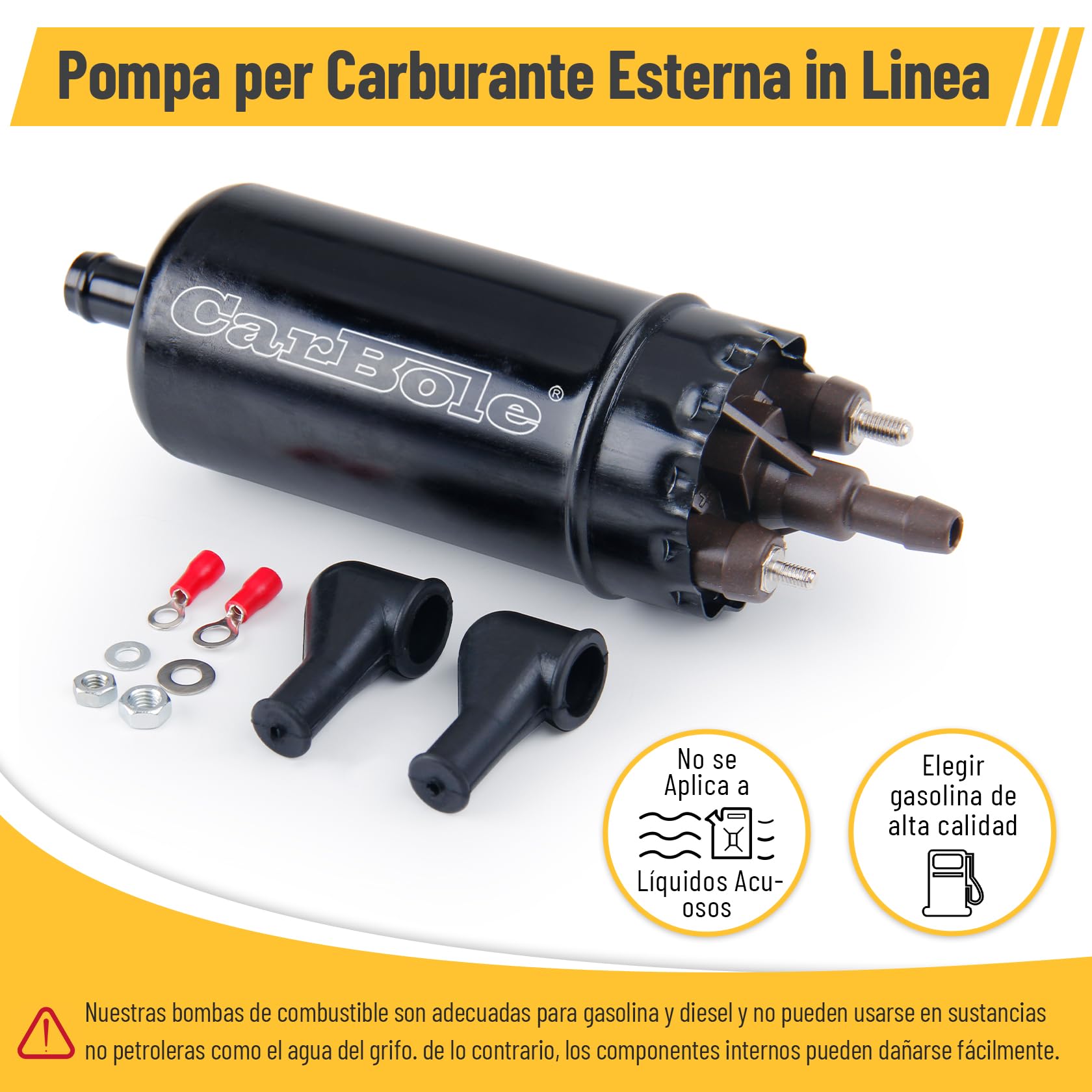CarBole - Bomba de combustible en línea externa Bomba de combustible eléctrica de alta presión de hasta 125 psi, recambio para la 0580464070, universal
