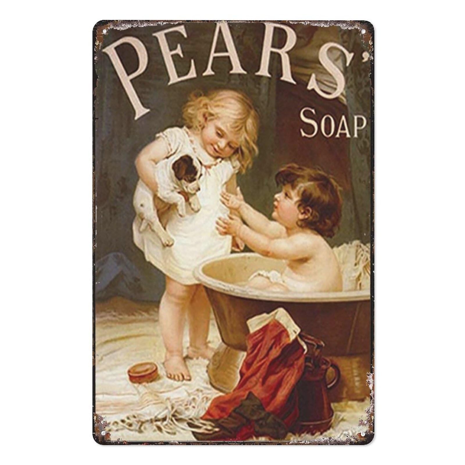 Funny Tin Sign Vintage Pears' Soap Retro Metal Tin Sign Man Cave Pub Club Home Wall Decoration 20X30cm