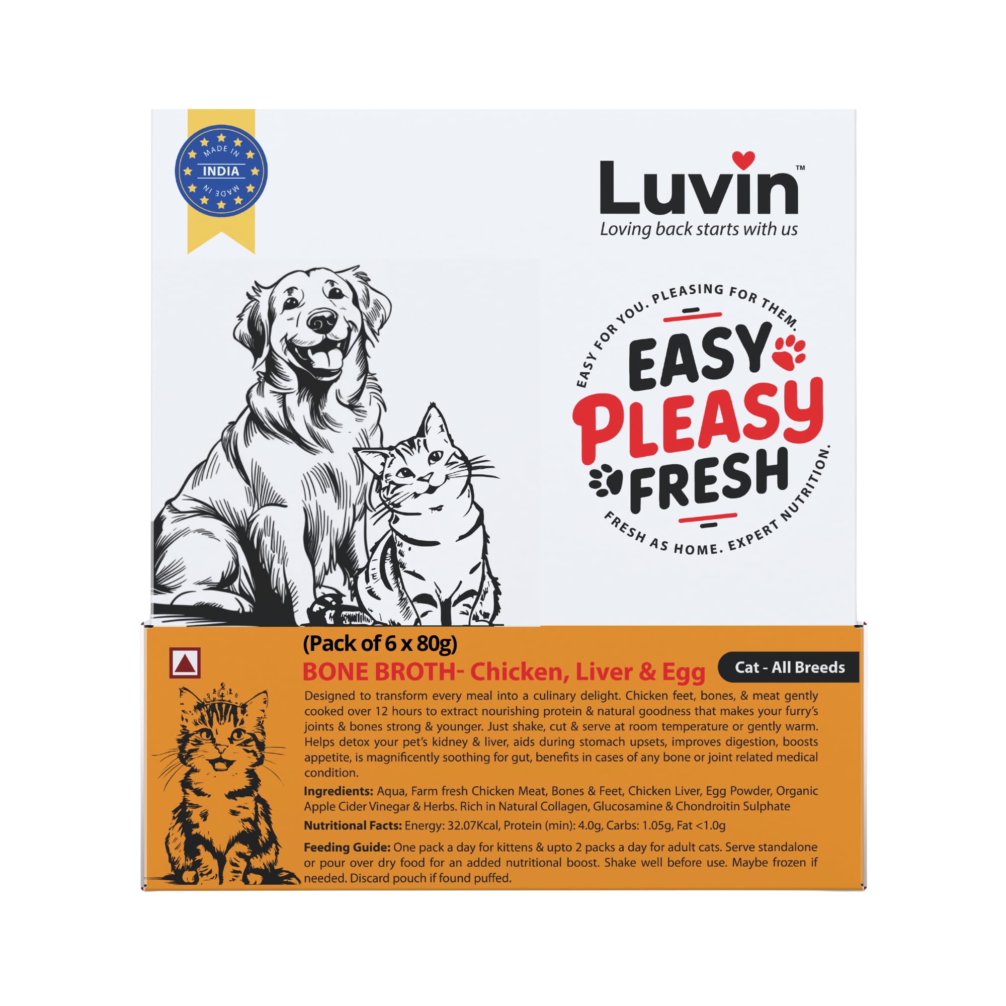 See full amazon price history chart for Luvin Chicken Bone Broth for Cats - 80ml (Pack of 6) | Human Grade, Supports Joint Health and Good Gut Health | No Added Colors, Flavors or Preservatives Luvin Chicken Bone Broth for Cats - 80ml (Pack of 6) | Human Grade, Supports Joint Health and Good Gut Health | No Added Colors, Flavors or Preservatives (B0D5452FHG) Amazon Price History, Amazon Price Tracker