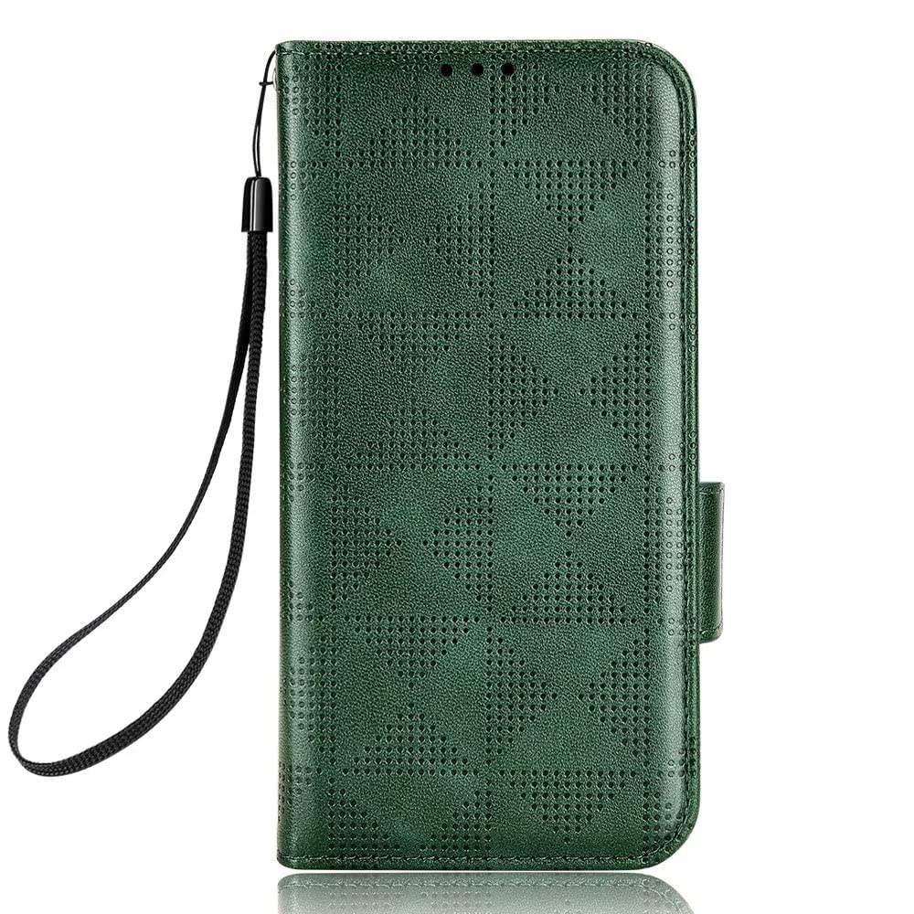 YKNIUFLY Case for Oppo A2x, PU Leather Flip Folio Wallet Cover, With Card Slots, Case Cover for Oppo A2x.(Green)