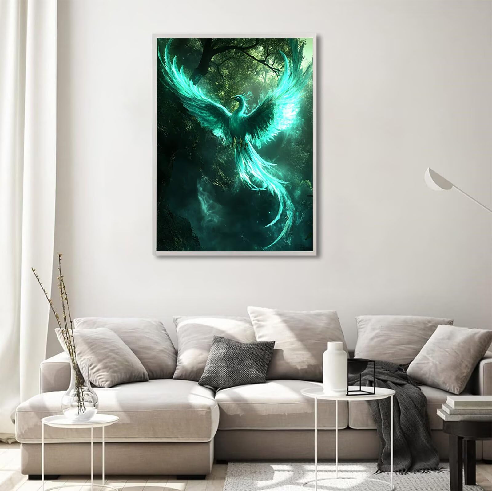 Phönix Diamond Painting Traum Diamond Painting Eckige Steine 60x90cm, 5D Vollbohrer Diamanten Kinder Anfänger Bastelset, DIY Set Erwachsene Kreativ Set für Erwachsene für Zimmer Wand Deko, Model834