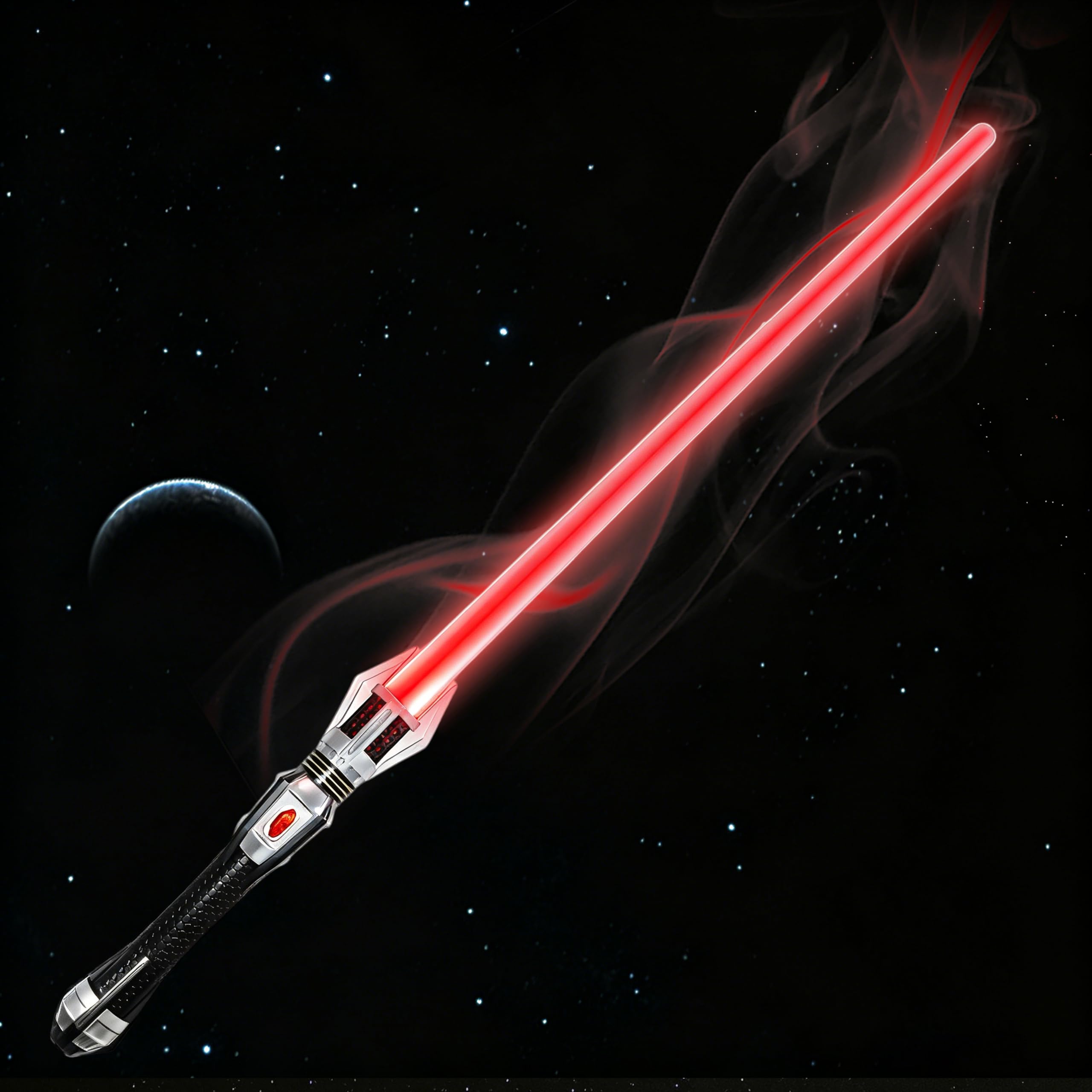 LED Retractable Light Saber, Light Sabers with FX Sound Effect Handle Light Up Sword, Light Swords Star Wars for Galaxy Battles, Halloween Dress Up Parties, Xmas Birthday Present (Red) — image 1
