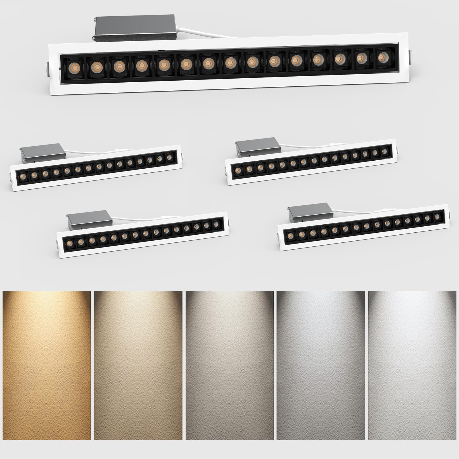 Photo 1 of Hengsense 4-Pack LED Linear Recessed Spotlight, 15W Dimmable