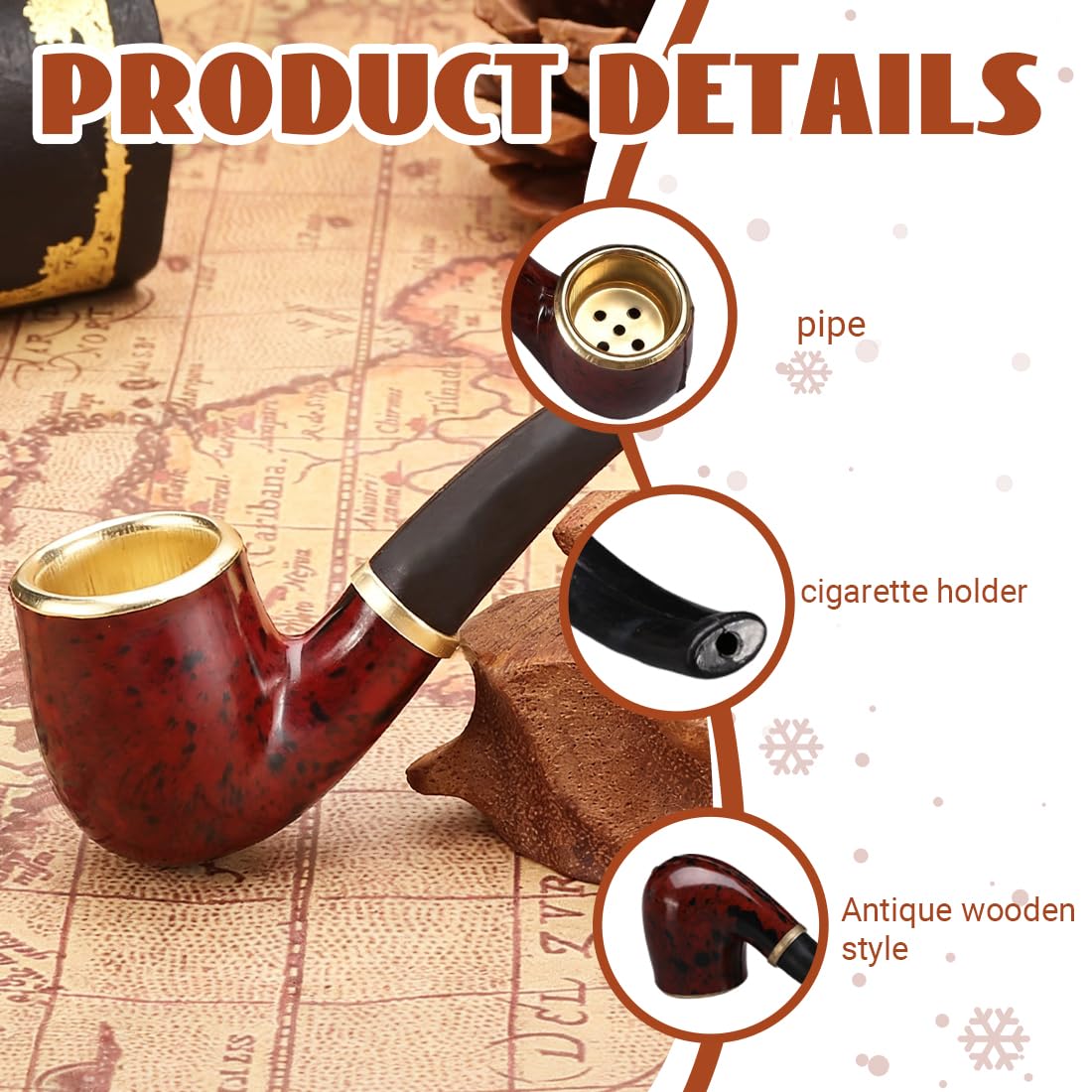 1 Pièce Sifflet, pipe a tabac, pipe factice, accessoire pour costumes, détective, marin