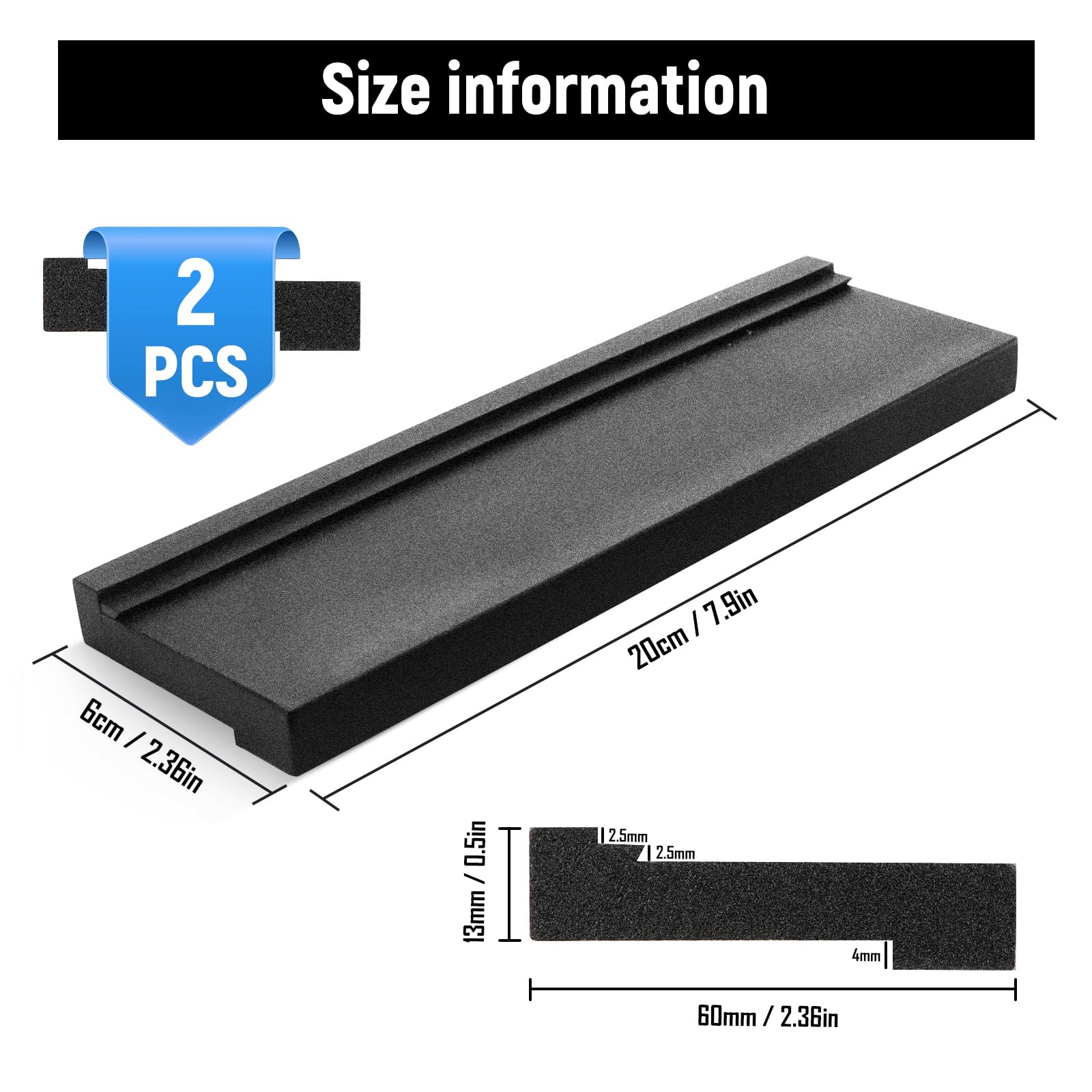 2 Pezzi di Legno Nero per Pavimento in Vinile, Legno per Laminato, Strumento per Pavimentazione Universale con 3 Diversi Bordi, per Pavimenti in Laminato/Vinile nel Design Multi Groove