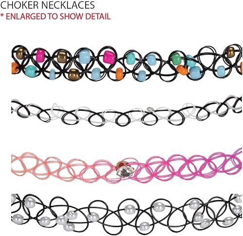 Miniatura 5 de BodyJ4You 12PC Tattoo Choker Necklace for Women - 90s Choker Necklaces Y2K Fashion Trendy Vintage - Emo Black Choker Rainbow Pink White Purple Neon