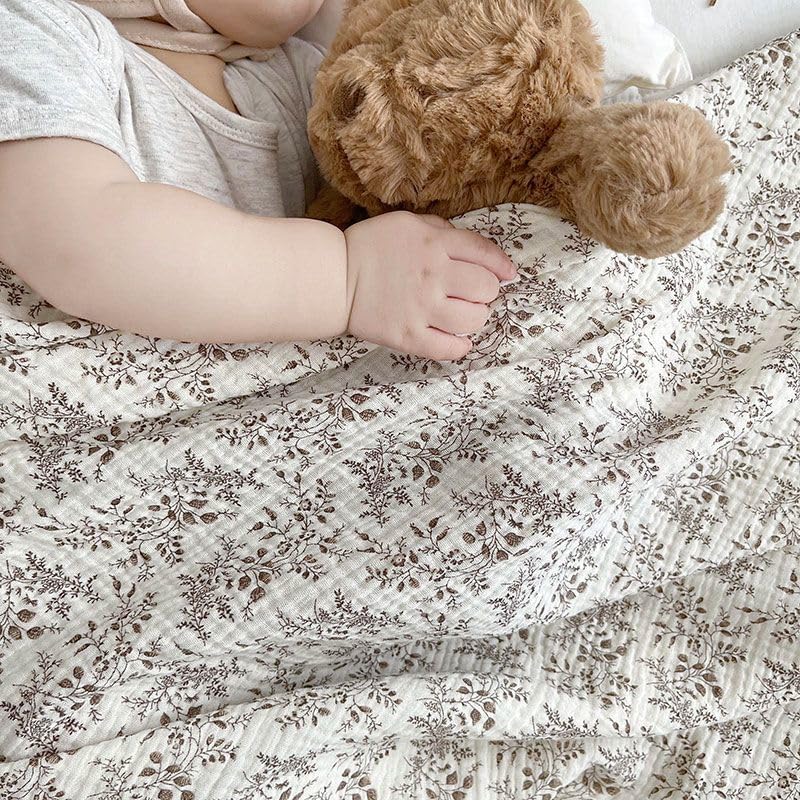 Baby Swaddle Newborn Recieving Blanket 100% Cotton Muslin 2Pack Nursery Wrap Lace Design 40"x40" - Image 4